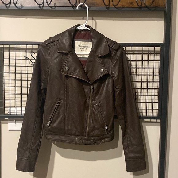Abercrombie & Fitch Jackets & Blazers - Abercrombie Brown Fax Leather Jacket